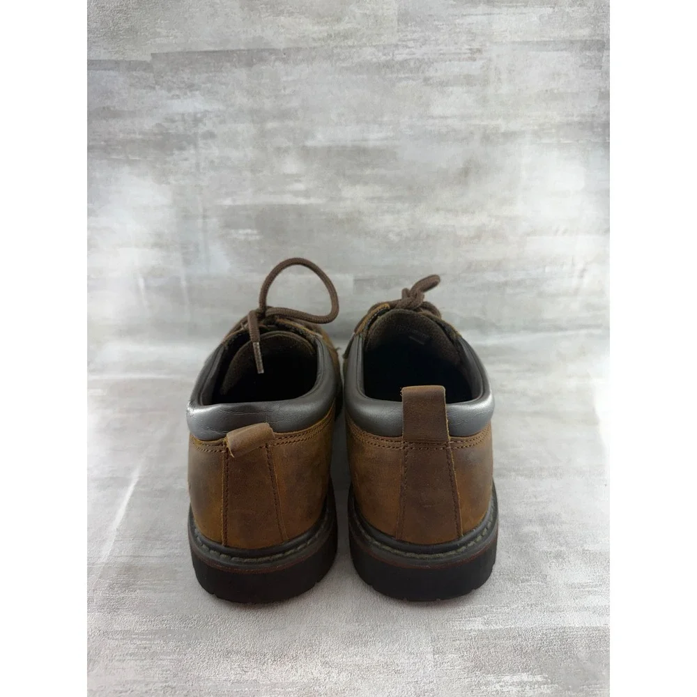Skechers Men 6618 Brown Leather Lug Sole Oxford Lace Up Shoes Size 9